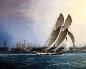 詹姆斯 E 巴特斯沃思 : New York Yacht Club Comet off the Battery